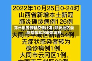 郑州地区最新疫情状况/郑州地区最新疫情状况最新消息