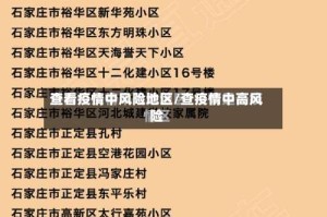 查看疫情中风险地区/查疫情中高风险