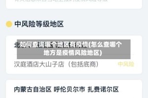 如何查询哪个地区有疫情(怎么查哪个地方是疫情风险地区)