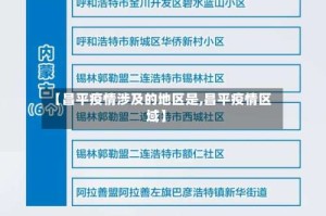 【昌平疫情涉及的地区是,昌平疫情区域】