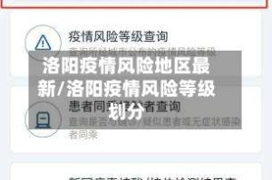 洛阳疫情风险地区最新/洛阳疫情风险等级划分