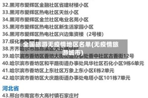 全国旅游无疫情地区名单(无疫情旅游城市)