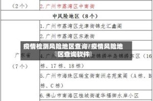 疫情检测风险地区查询/疫情风险地区查询软件