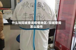 什么叫同城查询疫情地区/同城查询怎么操作