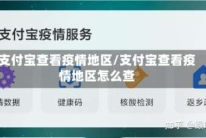 支付宝查看疫情地区/支付宝查看疫情地区怎么查