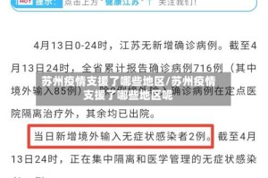 苏州疫情支援了哪些地区/苏州疫情支援了哪些地区呢