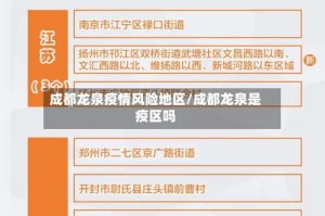 成都龙泉疫情风险地区/成都龙泉是疫区吗