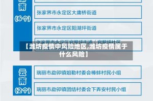【潍坊疫情中风险地区,潍坊疫情属于什么风险】
