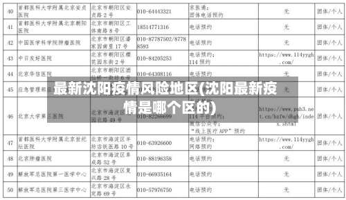 最新沈阳疫情风险地区(沈阳最新疫情是哪个区的)-第2张图片