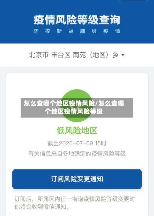 怎么查哪个地区疫情风险/怎么查哪个地区疫情风险等级-第1张图片