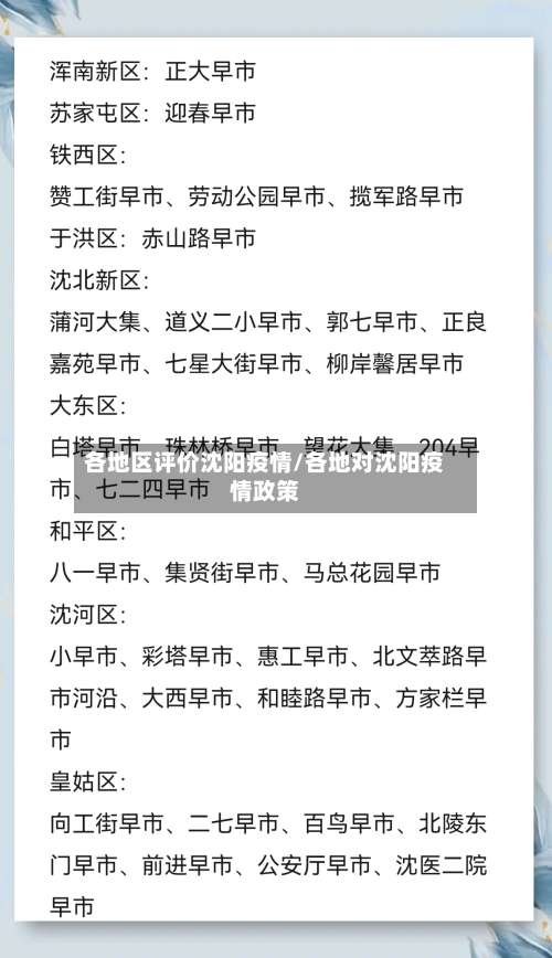 各地区评价沈阳疫情/各地对沈阳疫情政策-第2张图片