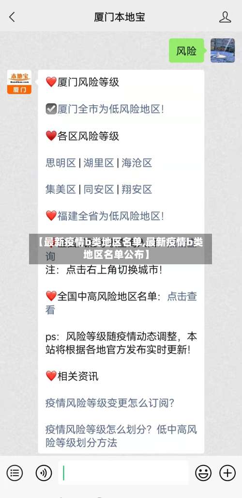 【最新疫情b类地区名单,最新疫情b类地区名单公布】-第1张图片